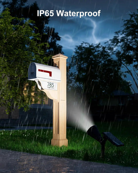 Solar Outdoor Waterproof Spotlight Set For Flag Poles Palm Trees Signs Statues And Mailboxes With Bright LED Flood Lights