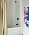 Bathroom with Tub And Shower Trim Kit In Matte Black With 6 Function Shower Head, Easy Clean Nozzles