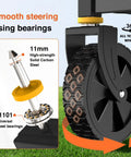 Wheel detail of Collapsible Wagon Cart With Wheels Foldable 360 Lb Dynamic Weight Capacity Large Portable Folding Utility Beach Wagon.