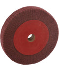 Flap Wheel For Metal Polishing And Rust Removal, 320 Grit Non Woven Nylon Disc, Abrasive Buffing Tool, 6 Inch Diameter, Green Color, side view