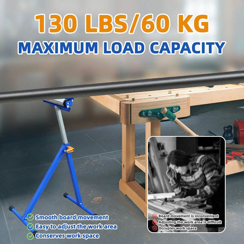 Knockout 3 In 1 Roller Stand For Woodworking Built With Swiveling Ball Casters And Heavy Duty Steel Supports Provides A Rock Solid 132 Lb Load Capacity For Gliding Like Butter Material Feeding And Dead Firm Table Saw Operation