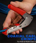 Coax Cable Crimper Kit With 20 RG6 F Connectors And Stripping Tool No Fuss Crimp On RG59 RG6 And RG7 RG11 Cables