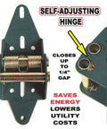 Energy Saving Garage Door Seal Hinge For 4 Panel Doors 12 Foot Wide And Over With Auto Self Adjusting Spring Loaded Gap Seal