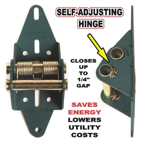 Energy Saving Garage Door Seal Hinge For 4 Panel Doors 12 Foot Wide And Over With Auto Self Adjusting Spring Loaded Gap Seal