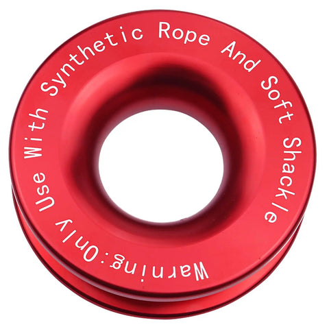 Heavy Duty Recovery Ring 66,000 Lbs For Winch Snatch Off Road SUV UTV ATV Truck Pulley Towing Ring For Synthetic Rope And Soft Shackle 7075 Aluminum CNC Machined Corrosion Resistant Red, red aluminum ring