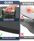 Comparison showing Round 38 Inch Fire Pit Lid Cover With Wooden Handles For Patio Fire Pits Heavy Duty Rust Resistant 1.5mm Metal Lid and others.