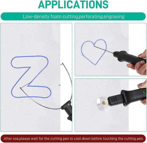6 In 1 Foam Cutter Kit With 22W Transformer And Digital Voltage Controller, Electric Hot Knife Pen Tool Set For Crafting And DIY in use