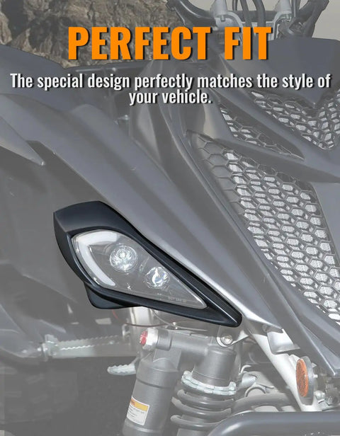 Headlight Covers For Raptor 700 Front Left And Right Bezel Trim for Yamaha ATV installed view