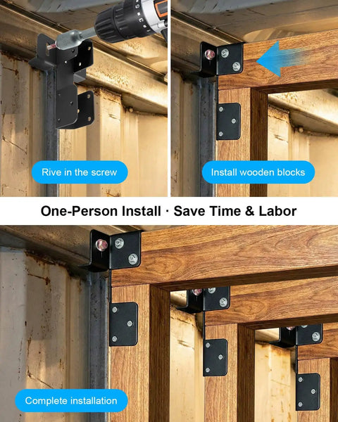 Heavy Duty Shipping Container Brackets With Laser Precision Alignment Keeps 2x4 And 2x6 Lumber straight during installation process.