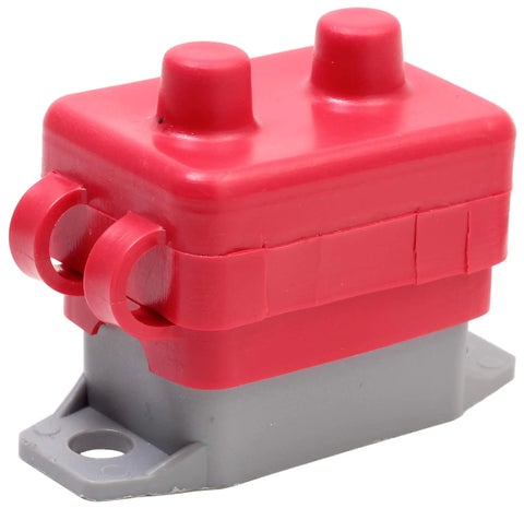 30 Amp 12 Volt Type 1 Automatic Reset Circuit Breaker With Red Vinyl Cover No More Blown Fuses Thermal Auto Reset Easy Install Rustproof Housing Ten Thirty Two Stud Terminals Stacking Up To Half Inch For Auto And Marine Use