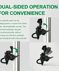 Wmebee Chain Link Fence Butterfly Gate Latch, Black Powder Coated, dual-sided operation shown for convenience.
