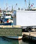 Sleek Portable Refrigerated Trailer Featuring Heavy Duty Mobile Cooling System For Catering Teams And Large Outdoor Events on dock
