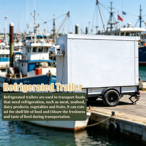 Sleek Portable Refrigerated Trailer Featuring Heavy Duty Mobile Cooling System For Catering Teams And Large Outdoor Events on dock