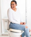 Heavy Duty Toilet Lid Back Support Cushion For Seniors And Postpartum Moms Water Resistant Non Slip Lumbar Pillow on round toilet seat.