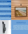 Notch Hook Picture Hanger For Slat Grid And Wall Panel Systems Black Finish Heavy Duty Metal Construction with framed photo