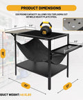 Beefy Plasma Cutting Table For Heavy Duty Workshops 32 In High By 21 In Wide By 30 In Long Carbon Steel Workbench With Replaceable Slats Folding Side Shelf Fire Resistant Scrap Tray 250 Lbs Load Capacity