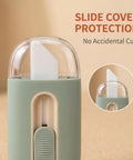 Grab-And-Go Safe Ceramic Box Cutter With Retractable Blade Mini Package Opener For Home Office And Warehouse Use Lightweight Ergonomic Green Tool, slide cover shown