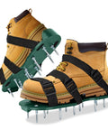 Dope Lawn Aerator Shoes With 1.65 Inch Spikes, Adjustable Inflatable Design For Easy Soil Loosening, Six Lace Design In Green