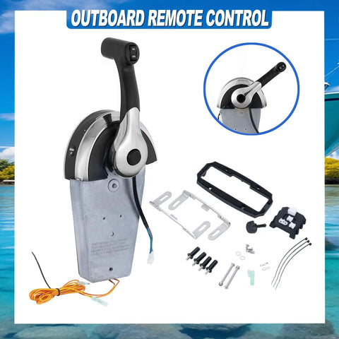 Outboard Remote Control Kit For Single Binnacle Top Mount Box With Fast Idle Button And Power Trim Tilt Plug And Play System