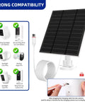 Outdoor Camera Solar Panel Charger 5W 5V With USB C And Plug For Spotlight Cam Plus And Stick Up Cam Pro Waterproof IP65