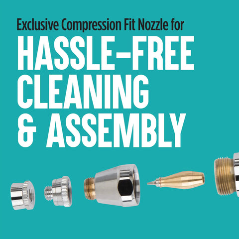 Eclipse HP-CS Airbrush Gravity Feed Dual Action Pro-Grade High-Flow Atomization nozzle parts detail