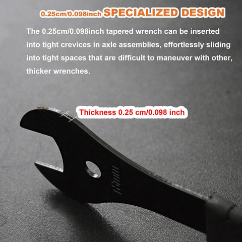 Ultra Slim Bicycle Cone Wrench Set For Tight Hub Cones And Axle Nuts, Spanner Kit detail with 0.25 cm thickness