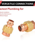 Thirty Pack Three Quarter Inch Copper Press Union Fittings Male To Female Threaded Connector Plug In Quick Install heavy duty couplers.