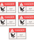 5 Pack Machinery Safety Stickers Keep Hands Away Hazard Decal For Moving Parts And Equipment Warning Sign In The Workplace