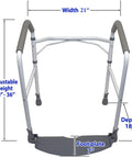 Toilet Safety Frame And Rails For Seniors Senior Safe Foldable Heavy Duty Hand Rail With Grab Bars 300 Lb Capacity Adjustable Height dimensions.