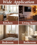 Wide application of Leather Drawer Pulls Set With Brown PU Leather Straps in kitchen, living room, bedroom, and bathroom.