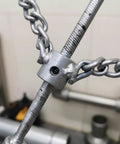 Heavy Duty Auger Chain Drain Cleaning Knocker For Plumbers double chain connection detail with metallic finish and threading.