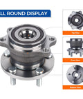 Rear Wheel Hub And Bearing Assembly For Subaru Legacy And Outback 2005 Through 2009 With ABS Encoder OEM Quality Replacement shown in multiple views.