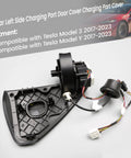 Heavy Duty Charging Port Door Cover Rear Left Fits Tesla Model 3 And Model Y 2017 To 2023 with internal wiring details.