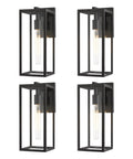 Set of four Rust-Resistant Outdoor Wall Lantern With Clear Glass, 13.4-Inch Tall Porch Light, Weatherproof Exterior Sconce shown.
