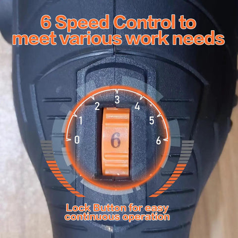 Close-up of the 6 speed control dial on a Powerful 1300W Burnishing Polishing Machine With 6 Speed Variable 3200 RPM Motor