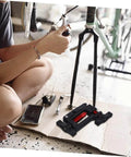 Hydraulic Hose Fitting Insert Tool For Bicycles With Needle Driver And Detachable Thimble Lock in use on a bike.