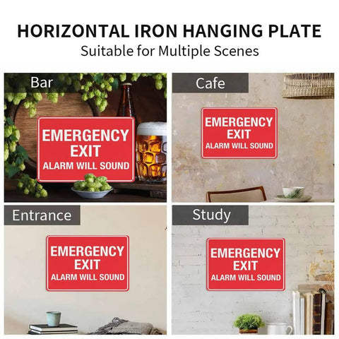 Emergency Shutoff Aluminum Warning Sign 8x12 Inches, rustproof red sign displayed in bar, cafe, entrance, and study