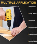 20 Piece Drill Driver Swivel Bit Set With 16 Bit Types in use on wood plank