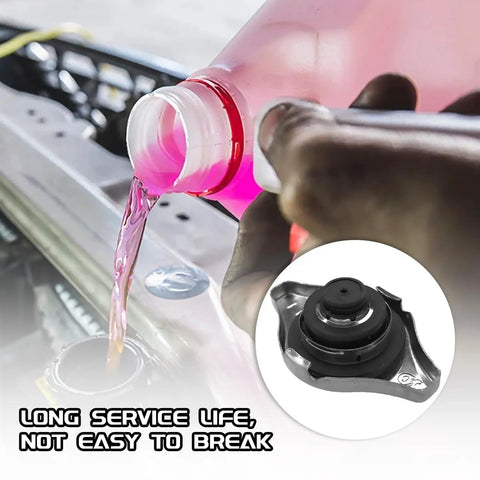 Radiator Cap Replacement OEM 19045-PAA-A01 for Honda Accord 1994-2006 and coolant fluid being poured into engine