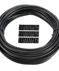 5mm 50ft Lined Bicycle Brake Cable Housing With 30 End Caps Black For Smooth Braking And No Fuss Install shown coiled and displayed