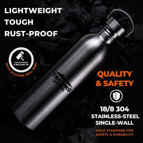 Durable Stainless Steel Water Bottle 1500 Ml BPA Free For Camping And Outdoors Campfire Ready 18/8 304 Food Grade Boil Safe