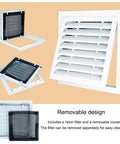 Top Notch Metal Attic Access Panel Door 26x30 Inch with removable nylon filter and louver for easy access and cleaning.