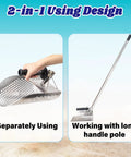 Heavy Duty Stainless Steel Sand Scoop For Metal Detecting With Long Handle Kit Includes Pinpointer Shovel And Gloves shown separately and with handle