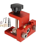 3 In 1 Pocket Hole Jig Kit With Aluminum Alloy Construction And Precise Engraved Scale For Woodworking Furniture Assembly Diy Projects And Cabinet Making, red aluminum jig with accessories