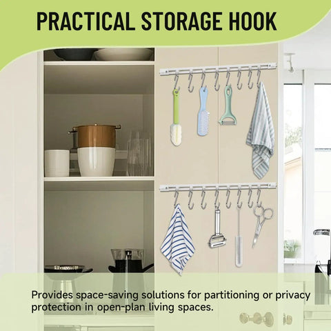 Self Adhesive Ceiling Curtain Track No Drill Curtain Rod For Windows Cabinets Closets Showers And RV Quick Install Damage Free Privacy Ready In Minutes Easy To Use, white PVC hook rail in cabinet
