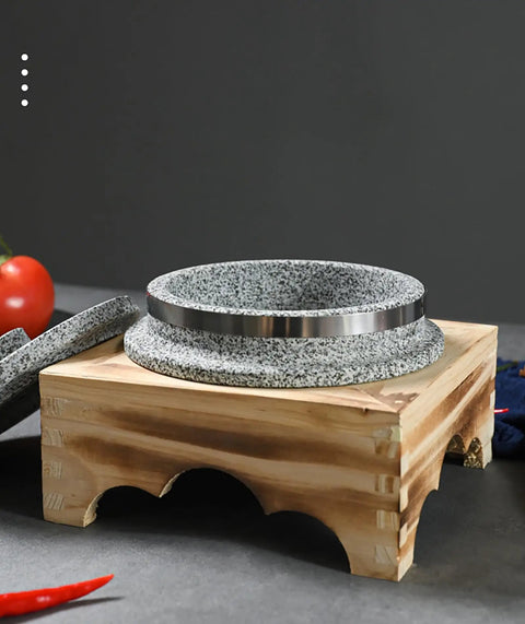 Dolsot Style Granite Stone Bowl With Lid 14 Cm Retains Heat For Bibimbap Soups Stews Hot Pot And Rice Great For Restaurants Or Home Use