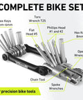 Ride Ready 19 Tools Bike Multitool with carry case, showing hex keys, torx wrench, open wrenches, and chain tool.