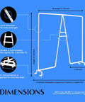 Diagram showing dimensions of 8 Pack White Wire Shelf Dividers For Closets On 12 Inch Shelves No Fuss Easy Install Closet Organizer.
