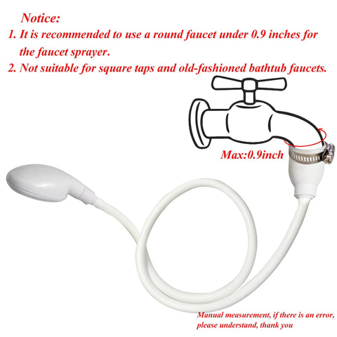 Portable Shampoo Sprayer For Round Faucets With Rubber Hose, Sink Spray Attachment And One Meter Hose display