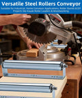 Heavy Duty Six Piece 16 Inch Galvanized Steel Rollers With Brackets For Smooth Glide Conveyors And Woodshop Projects Handles 120 Lbs Per Roller No Sweat Moving
